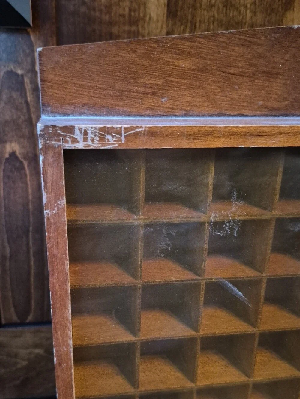 Vintage Wooden Thimble Display Shelf